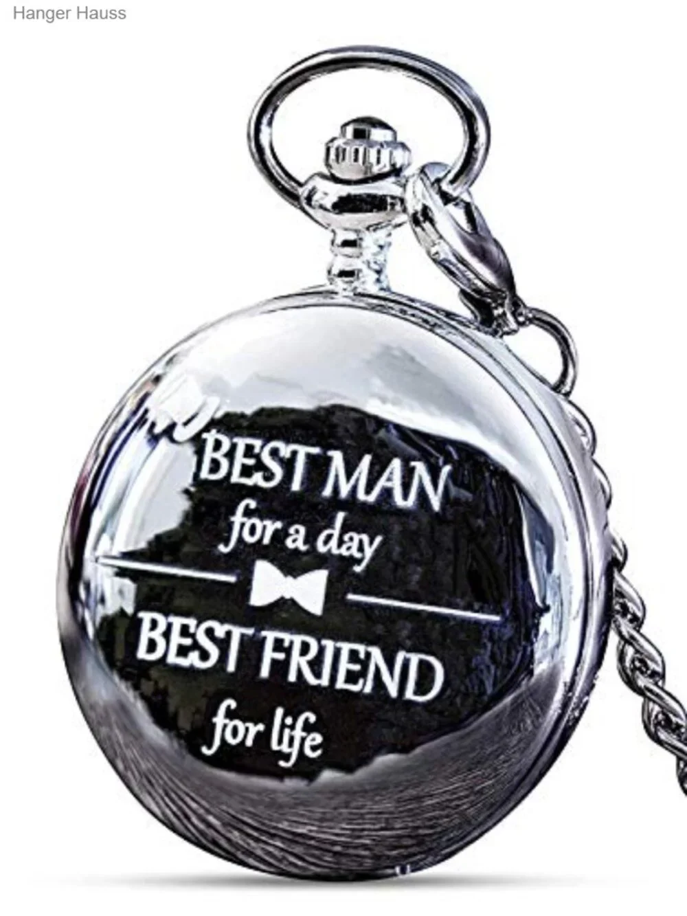 Wedding Pocket Watch Groomsman Gift Engraved Stainless Steel